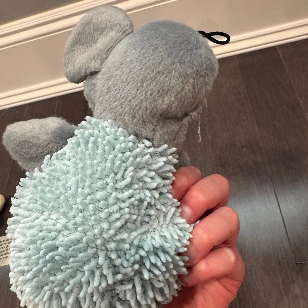 Pamper Your Pet Gray and Blue Elephant Dog Squeak Plus Pet Toy